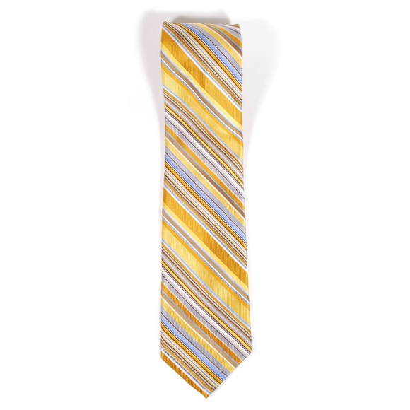 Robert Talbott Best of Class Gold Blue Striped Tie - Picture 4 of 5